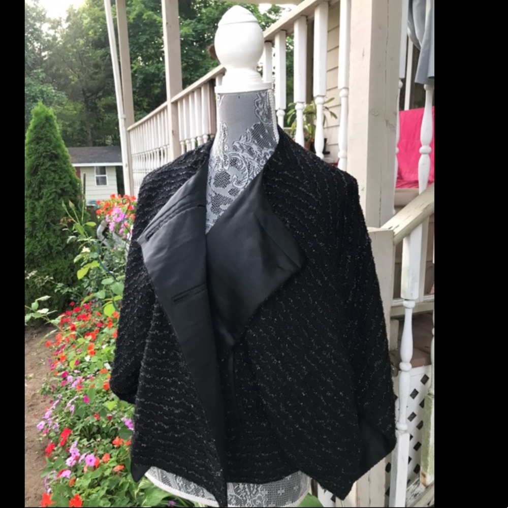 ARMANI COLLEZIONI Double Breasted Black Pea Coat